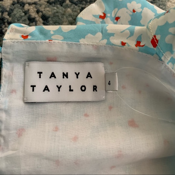 Tanya taylor blue and white floral sleeveless top - Picture 5 of 9